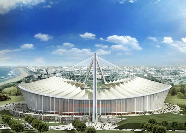 Modelo del estadio "Moises" en Durban